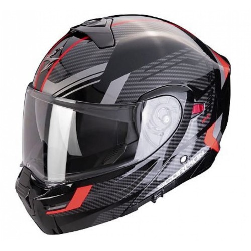 Przejdź do produktu SCORPION KASK EXO-930 SIKON BLAK-SILVER-RED
