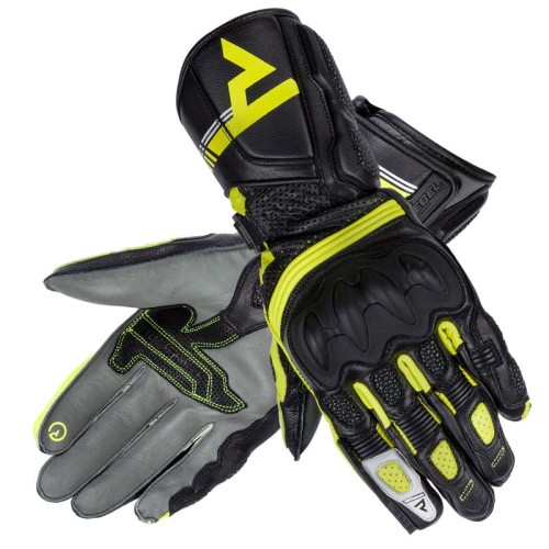Przejdź do produktu RĘKAWICE MOTOCYKLOWE DAMSKIE REBELHORN ST LONG BLACK GREY FLO YELLOW WXS