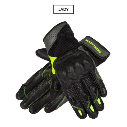 Przejdź do produktu RĘKAWICE MOTOCYKLOWE DAMSKIE REBELHORN FLUX 2 BLACK FLUO YELLOW WL