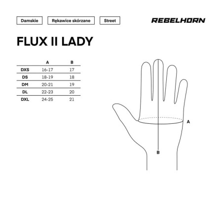 RĘKAWICE MOTOCYKLOWE DAMSKIE REBELHORN FLUX 2 BLACK GREY FLUO RED WL