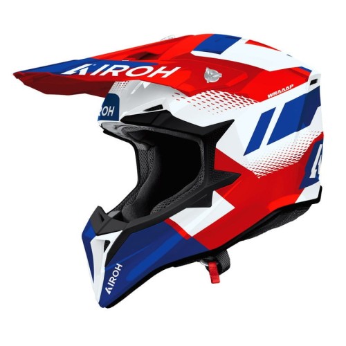 Przejdź do produktu KASK MOTOCYKLOWY AIROH WRAAAP VISION RED BLUE GLOSS