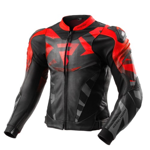 Przejdź do produktu Kurtka Skórzana Rebelhorn Inferno Black/Fluo Red