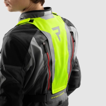 KURTKA MOTOCYKLOWA TEKSTYLNA REBELHORN HARDY 3.0 DARK GREY BLACK FLUO YELLOW