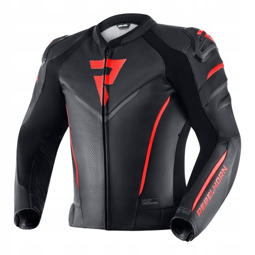 Przejdź do produktu KURTKA MOTOCYKLOWA SKÓRZANA REBELHORN FIGHTER BLACK FLO RED