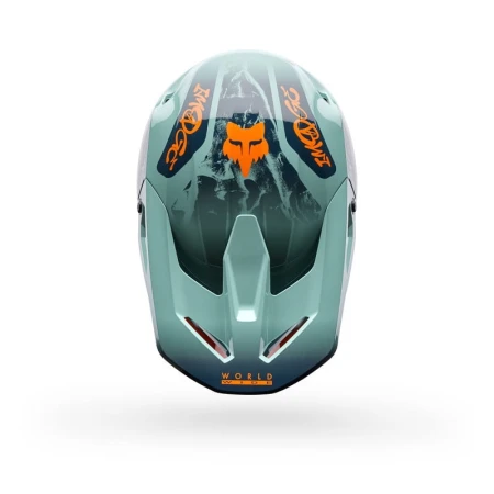 KASK MOTOCYKLOWY FOX V1 IMAGE PRINT ARCTIC BLUE