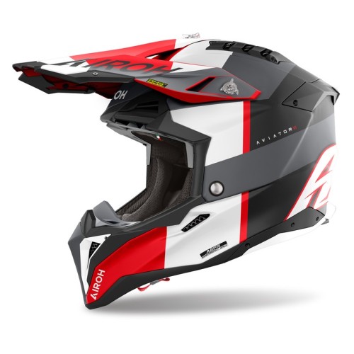 Przejdź do produktu KASK MOTOCYKLOWY AIROH AVIATOR 3 MONARCH GREY RED MATT