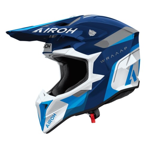 Przejdź do produktu KASK MOTOCYKLOWY AIROH WRAAAP CONQUER BLUE GLOSS