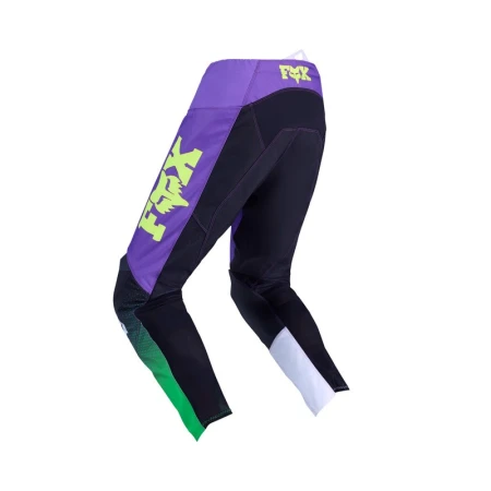 SPODNIE MOTOCYKLOWE FOX 180 KAWASAKI PURPLE WHITE