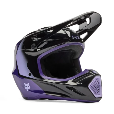 KASK MOTOCYKLOWY JUNIOR FOX V3 SPIRE BLACK PURPLE