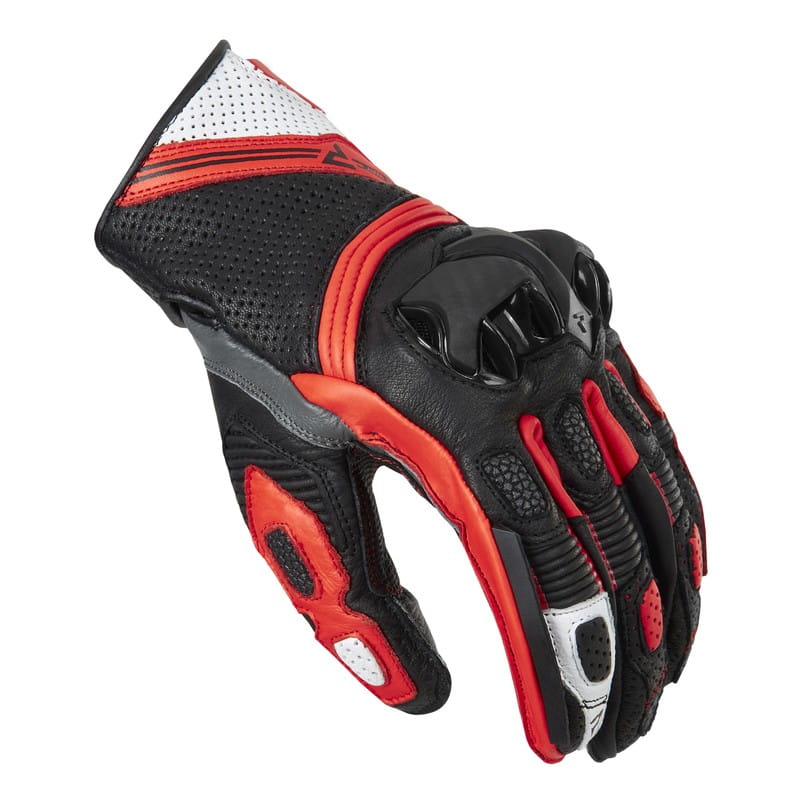 RĘKAWICE MOTOCYKLOWE REBELHORN ST SHORT BLACK GREY FLUO RED