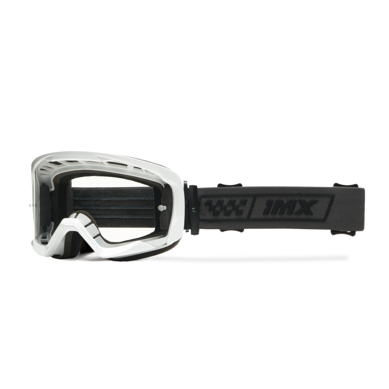 GOGLE IMX ENDURANCE RACE WHITE GLOSS/BLACK - SZYBA DARK SMOKE + CLEAR (2 SZYBY W ZESTAWIE)