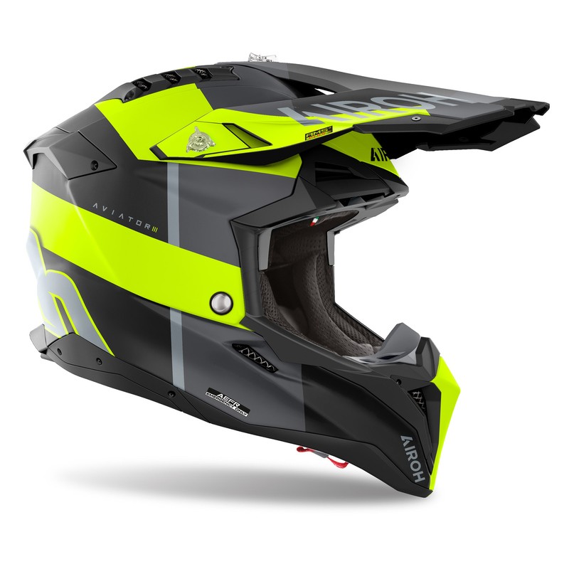 KASK MOTOCYKLOWY AIROH AVIATOR 3 MONARCH YELLOW MATT