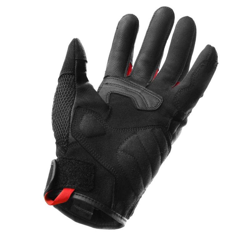RĘKAWICE MOTOCYKLOWE DAMSKIE REBELHORN CORE BLACK RED WXS