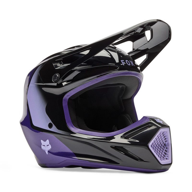 KASK MOTOCYKLOWY JUNIOR FOX V3 SPIRE BLACK PURPLE